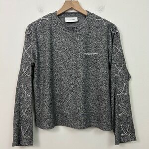 The‎ Kooples x Sport Chain Sleeve Sweater Heather Gray Size 1 Small